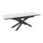 Τραπέζι Rogemi pakoworld sintered stone -γκρι mdf-μαύρο μέταλλο 160-200x90x75εκ