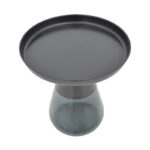 Τραπέζια σαλονιού Kunlo Inart σετ 2τεμ μαύρο μέταλλο-μαύρο γυαλί - Image 4