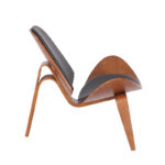 Πολυθρόνα Vilma pakoworld PU μαύρο- plywood καρυδί 90x73x75εκ - Image 3