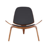 Πολυθρόνα Vilma pakoworld PU μαύρο- plywood καρυδί 90x73x75εκ - Image 5