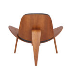 Πολυθρόνα Vilma pakoworld PU μαύρο- plywood καρυδί 90x73x75εκ - Image 2