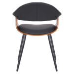 Πολυθρόνα Austen pakoworld PU μαύρο-πόδι καρυδί - Image 3