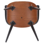 Πολυθρόνα Austen pakoworld PU μαύρο-πόδι καρυδί - Image 4