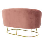 Καναπές 2θέσιος Rony pakoworld βελούδο σάπιο μήλο-χρυσό 132x82x83εκ - Image 5