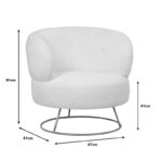 Πολυθρόνα Connie pakoworld κρεμ μπουκλέ ύφασμα-πόδι χρυσό μέταλλο 87x81x81εκ - Image 4