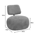 Πολυθρόνα Stonie pakoworld μπουκλέ ύφασμα σε σάπιο μήλο απόχρωση 67x73x67εκ - Image 4