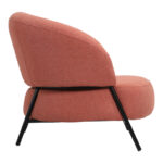 Πολυθρόνα Jennie pakoworld ύφασμα σε κεραμιδι απόχρωση με μαύρα μεταλλικά πόδια 84x84x71,5εκ