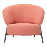 Πολυθρόνα Jennie pakoworld ύφασμα σε κεραμιδι απόχρωση με μαύρα μεταλλικά πόδια 84x84x71,5εκ - Image 2