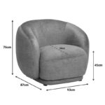 Πολυθρόνα Freya pakoworld ύφασμα σε μελί απόχρωση 93x87x76εκ - Image 4