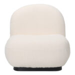 Πολυθρόνα Rosalie pakoworld μπουκλέ ύφασμα σε κρεμ απόχρωση με μαύρη βάση 85x82x77εκ - Image 2