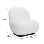 Πολυθρόνα Rosalie pakoworld μπουκλέ ύφασμα σε κρεμ απόχρωση με μαύρη βάση 85x82x77εκ - Image 4