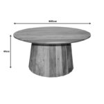 Τραπέζι σαλονιού Canicule I pakoworld μασίφ ξύλο ακακίας σε φυσική απόχρωση Φ80x40εκ - Image 4