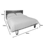 Κρεβάτι Imena pakoworld μασίφ ξύλο ακακίας σε φυσική απόχρωση 160x200εκ - Image 3