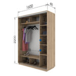 Ντουλάπα Diamont Σονόμα 160x60x220cm - Image 2