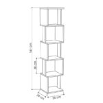 Βιβλιοθήκη - στήλη Piri pakoworld χρώμα φυσικό-ανθρακί 35x30x161εκ - Image 2