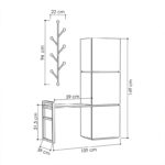 Έπιπλο εισόδου-Πορτ Μαντώ Mello pakoworld χρώμα φυσικό - ανθρακί 109x39x149εκ - Image 3