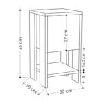 Κομοδίνο Ema pakoworld χρώμα λευκό antique-μόκα 30x30x55εκ - Image 3