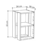 Κομοδίνο Passion pakoworld σε λευκή απόχρωση 34x30x55εκ - Image 2