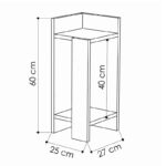 Κομοδίνο Immerse pakoworld σετ 2 τμχ. λευκό 27x25x60εκ - Image 2
