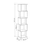 Βιβλιοθήκη - στήλη Piri pakoworld λευκό μελαμίνης 35x30x161εκ - Image 3