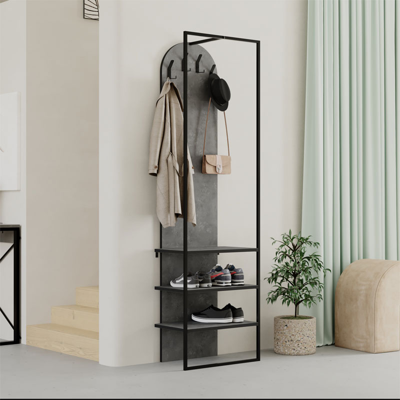 119-001191-1 Έπιπλο εισόδου Archy pakoworld μελαμίνης ανθρακί 53x32x180εκ - Image 1