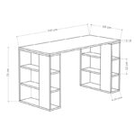 Γραφείο Colmar pakoworld σε oak απόχρωση 140x60x75εκ - Image 3