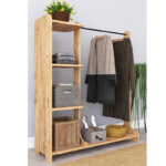 Έπιπλο εισόδου Renesme pakoworld ανοιχτό καρυδί 106x35x128εκ - Image 2