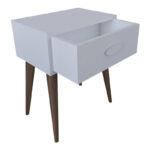 Κομοδίνο Laber pakoworld με ένα συρτάρι λευκό μελαμίνης 45x30x57.5εκ - Image 3