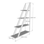 Βιβλιοθήκη Quina pakoworld σε ανθρακί απόχρωση 100x30x150εκ - Image 3