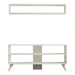 Σύνθετο σαλονιού Prestige pakoworld σε λευκή απόχρωση 120x29,6x50εκ - Image 4