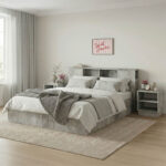 Κρεβάτι διπλό OLYMPUS pakoworld σε χρώμα antique ανθρακί 160x200εκ