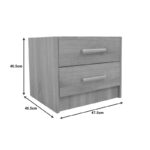 Κομοδίνο OLYMPUS pakoworld με 2 συρτάρια σε sonoma απόχρωση 47.5x40.5x40.5εκ - Image 4