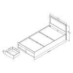 Κρεβάτι Olympus pakoworld με συρτάρι σε sonoma απόχρωση 100x200εκ - Image 5