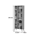 Βιβλιοθήκη Zezan pakoworld σε sonoma-ανθρακί απόχρωση 76.5x30x200.5εκ - Image 3
