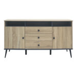 Μπουφές Zezan pakoworld σε sonoma-ανθρακί απόχρωση 140.5x41.5x80εκ - Image 3