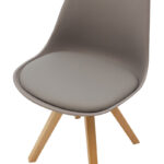 Καρέκλα Caron pakoworld PP γκρι-φυσικό πόδι - Image 5