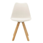 Καρέκλα Caron pakoworld PP λευκό-φυσικό πόδι - Image 3