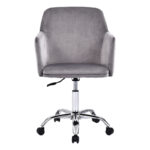 Καρέκλα γραφείου εργασίας Xever pakoworld βελούδο γκρι - Image 3