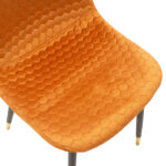 Καρέκλα Sila pakoworld βελούδο κεραμιδί-μαύρο χρυσό πόδι - Image 4