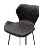 Σκαμπό μπαρ Theo pakoworld μεταλλικό μαύρο με PU μαύρο - Image 4