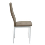 Καρέκλα Cube pakoworld PU μόκα-πόδι χρωμίου - Image 3