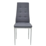 Καρέκλα Cube pakoworld PU γκρι-πόδι χρωμίου - Image 2