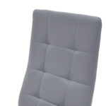 Καρέκλα Cube pakoworld PU γκρι-πόδι χρωμίου - Image 4