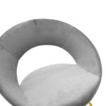 Καρέκλα Valentina pakoworld βελούδο γκρι-χρυσό πόδι - Image 4