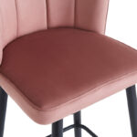 Σκαμπό μπαρ Velvi pakoworld βελούδο σε σάπιο μήλο απόχρωση 46x45x105.5εκ - Image 4