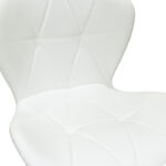 Σκαμπό μπαρ Coozy pakoworld πτυσσόμενο μεταλλικό μαύρο ματ με pu σε λευκή απόχρωση 46x47x90-112εκ - Image 4