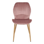 Καρέκλα Jelour pakoworld βελούδο σε σάπιο μήλο απόχρωση-πόδια φυσικά μεταλλικά 46.5x60x84εκ - Image 3