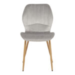 Καρέκλα Jelour pakoworld βελούδο σε γκρι απόχρωση-πόδια φυσικά μεταλλικά 46.5x60x84εκ - Image 3