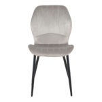 Καρέκλα Jelour pakoworld βελούδο σε γκρι απόχρωση-πόδια μαύρα μεταλλικά 46.5x60x84εκ - Image 3