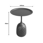 Βοηθητικό τραπέζι Waini pakoworld μέταλλο σε μαύρη απόχρωση Φ39x60εκ - Image 3